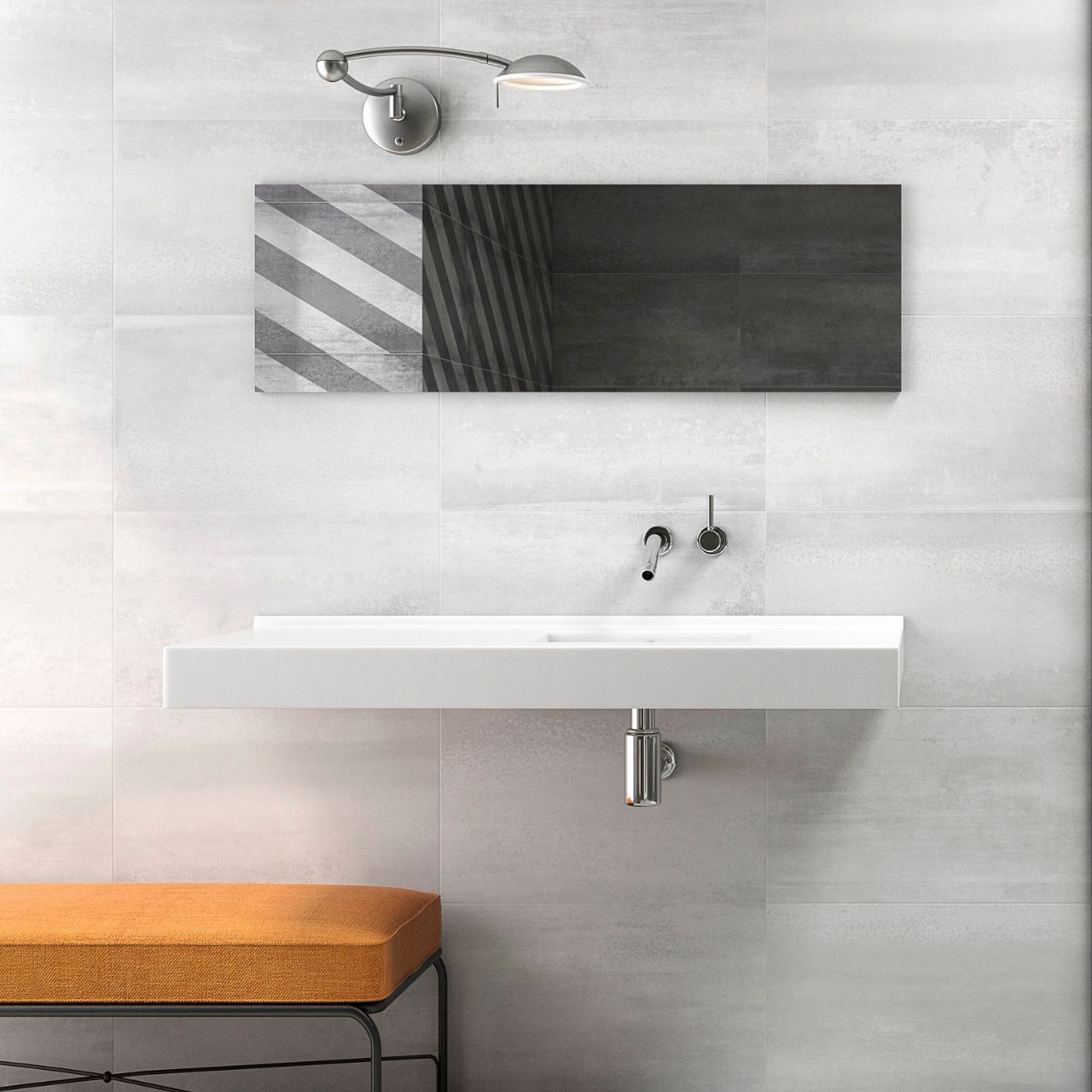 Cut Sample: Rust Light Grey Wall Tiles