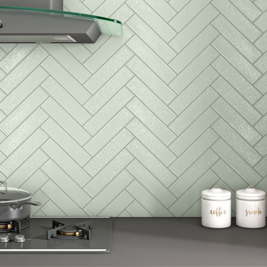 Cut Sample: Captiva Sage Green Metro Tiles