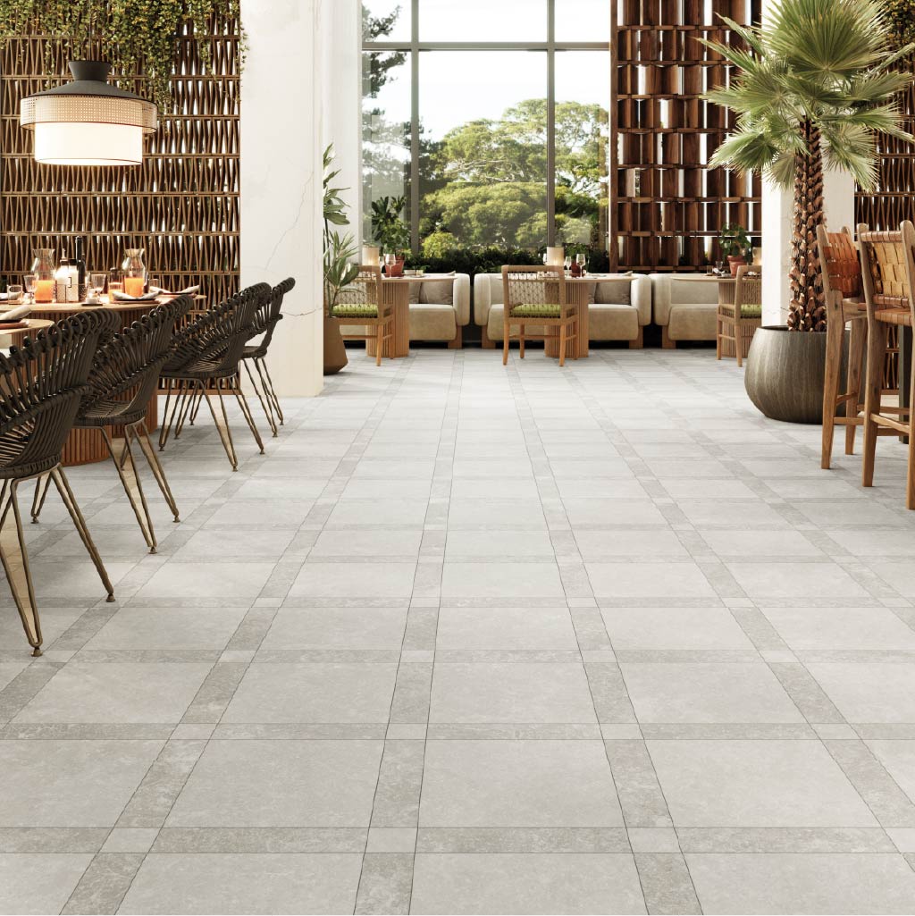 Cut Sample: Grace Stone White Porcelain Matt Floor Tiles