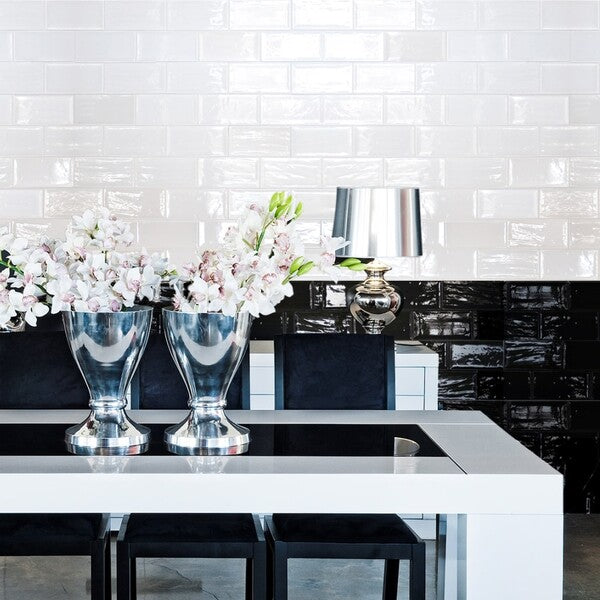 Cut Sample: Artisan Black Brick Wall Tiles