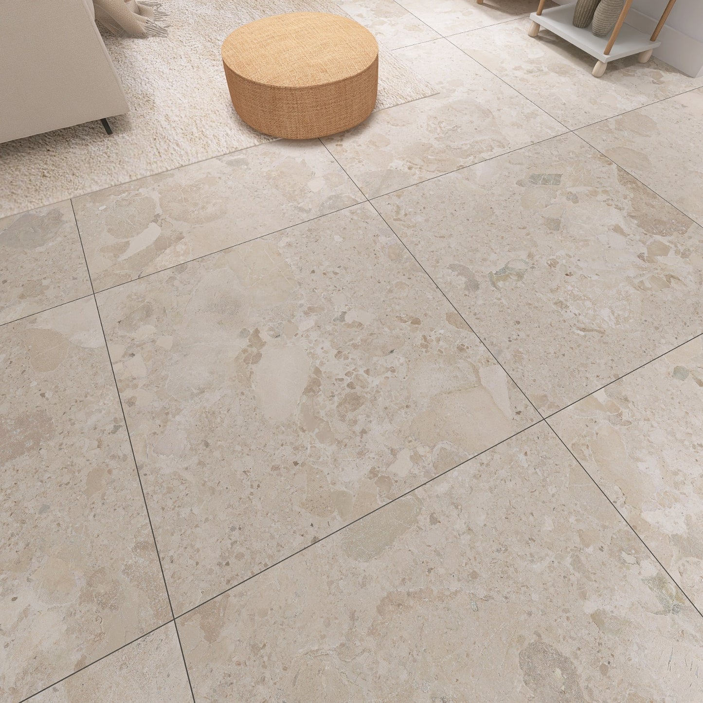 Cut Sample: Positano Cream Stone Effect Porcelain Floor Tiles