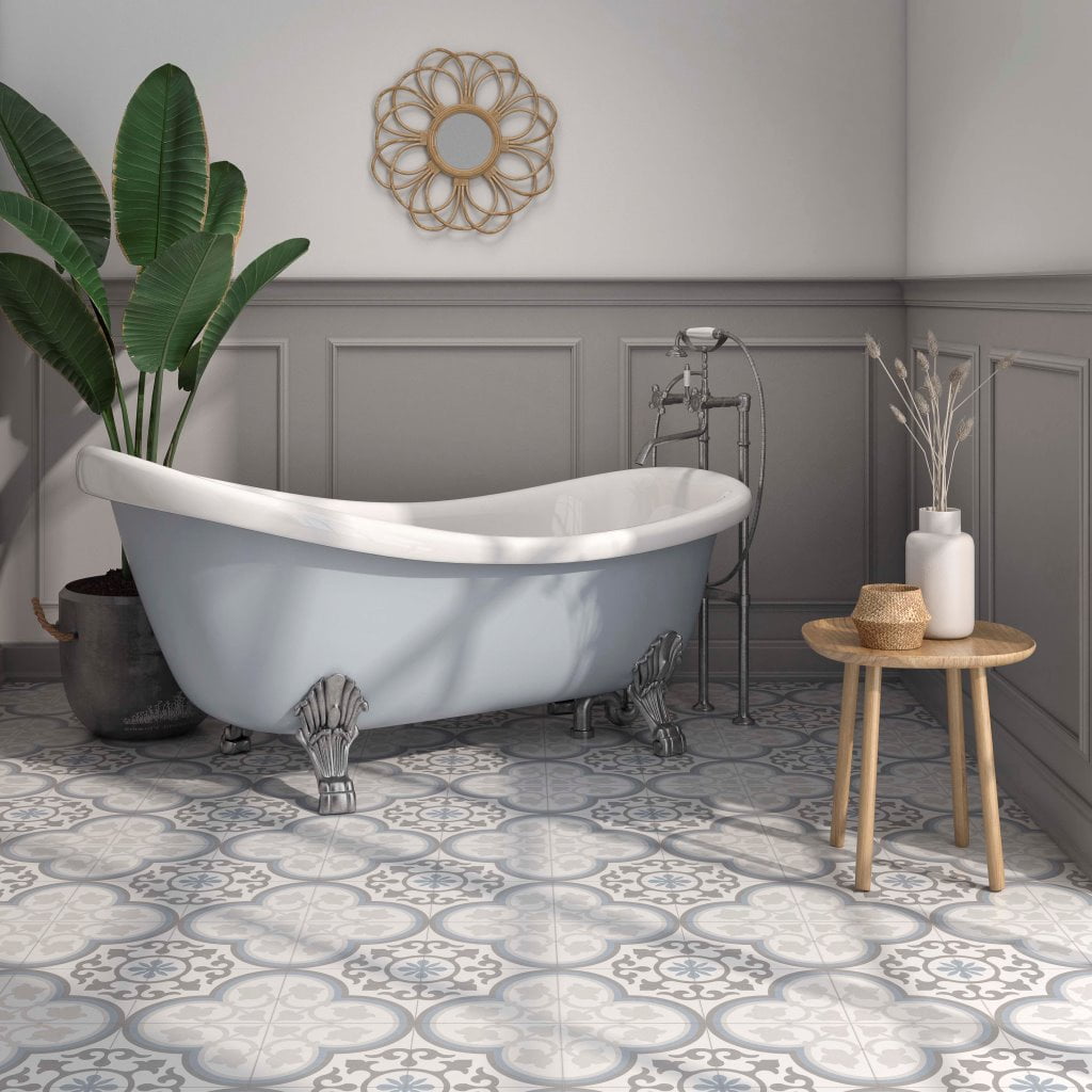 Chelsea Victorian Patterned Floor Tiles - Room Setting