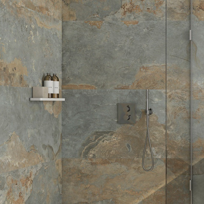 Cut Sample: Cumbria Light Grey Slate Effect Tiles
