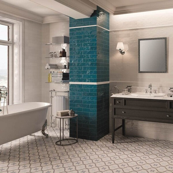 Delfos Vintage Blue Pattern Tiles - Matt