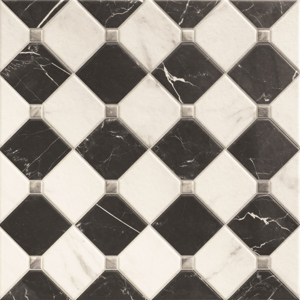 Firenze Black and White Checkered Tiles