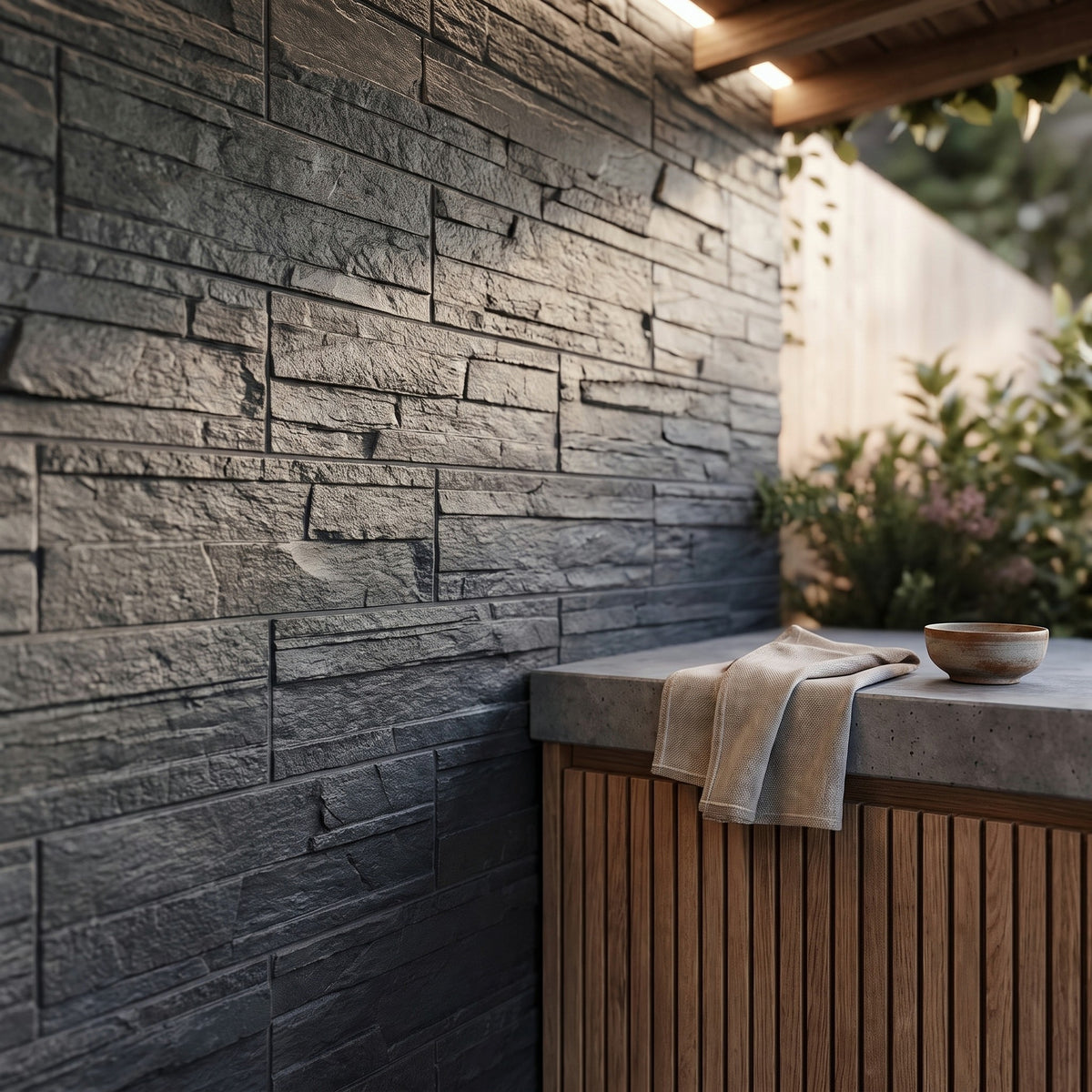 Mubi Black Stone Effect Matt Wall Tiles