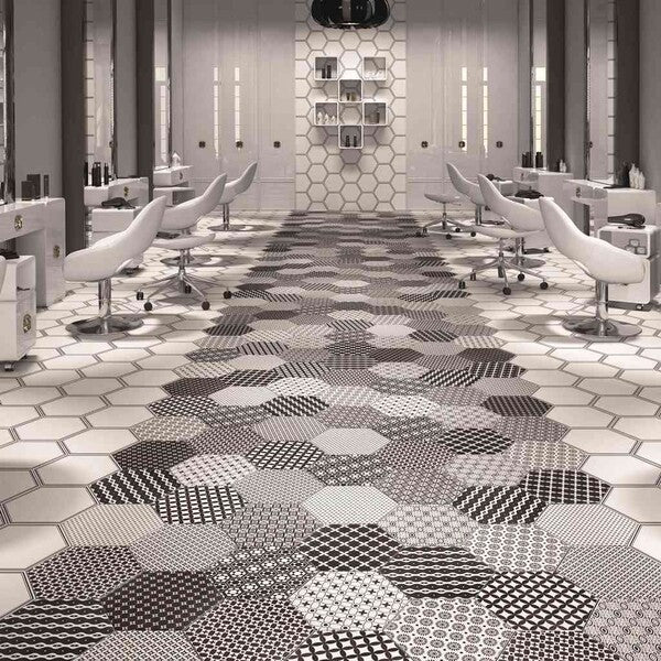 Grazia White Hexagon Wall and Floor Tiles