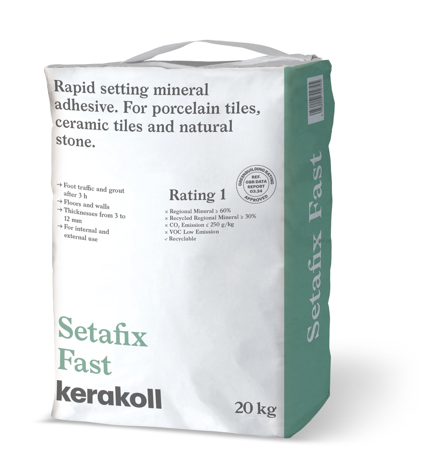 Kerakoll Setafix Fast Set Mineral Adhesive - Grey 20kg