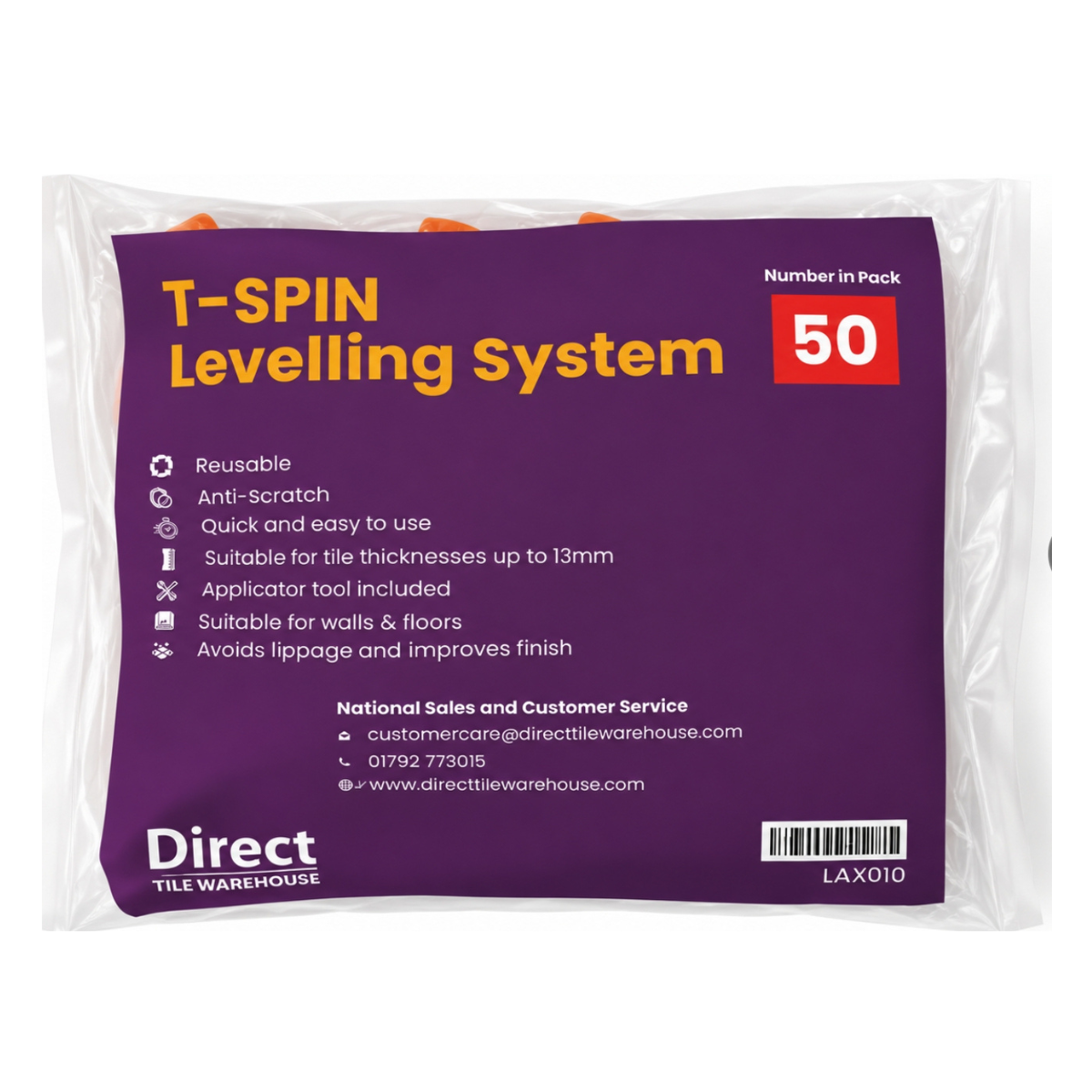 T-Spin Tile Levelling System – 50 Pack