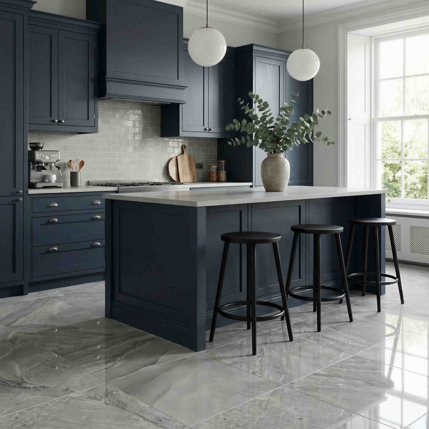 Cut Sample: Ocean Gloss Light Grey Tiles - Porcelain, Rectified