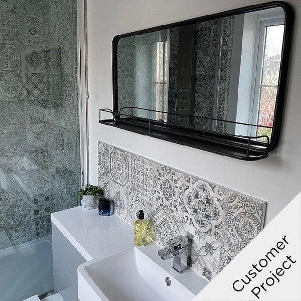 Manises Grey and White Wall and Floor Tiles