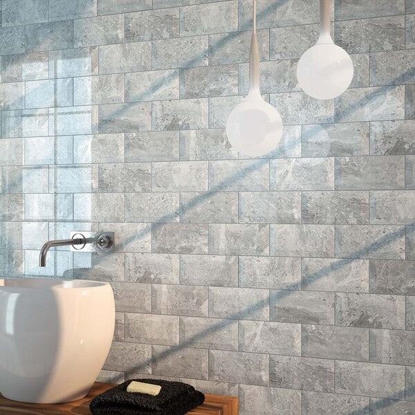 Mini Metro Tiles - Bevelled Forest Grey