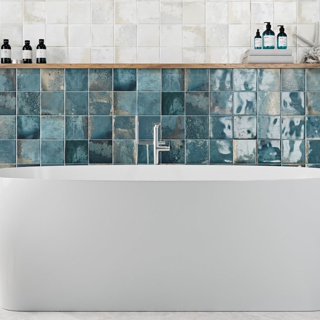 Provence Square Blue Tiles - Room Setting