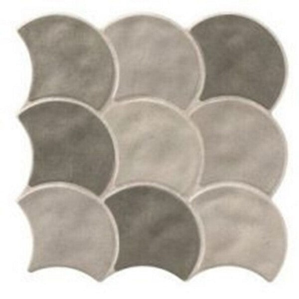 Scale Slate Grey Scallop Tiles - Matt