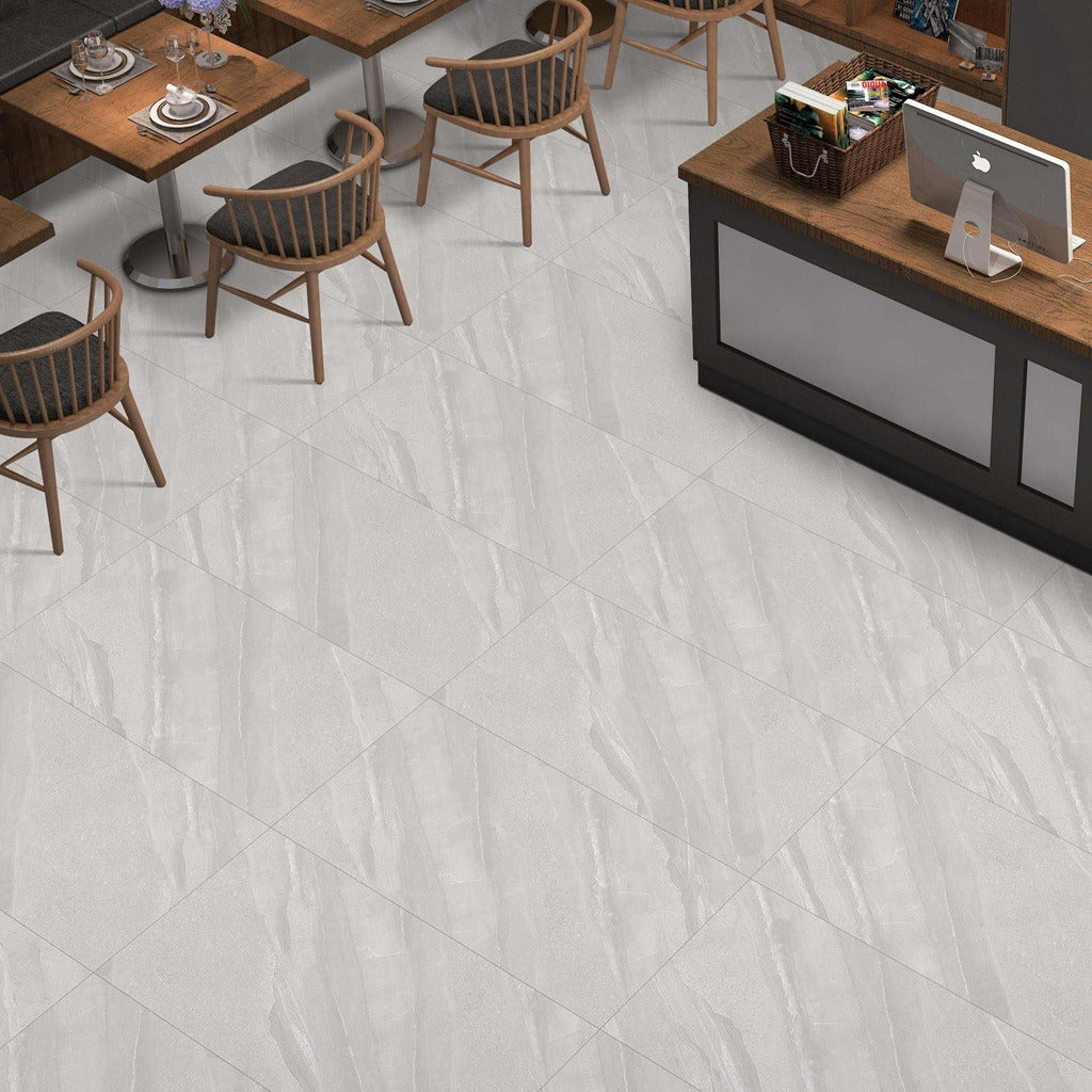 Cut Sample: Sea Sand Grey Porcelain Floor Tiles