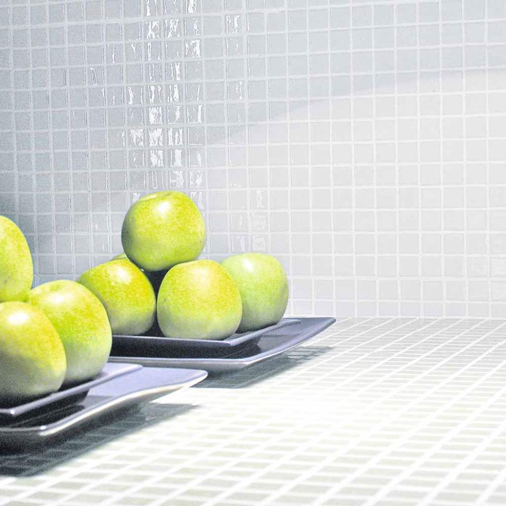 Cut Sample: White Mosaic Tiles