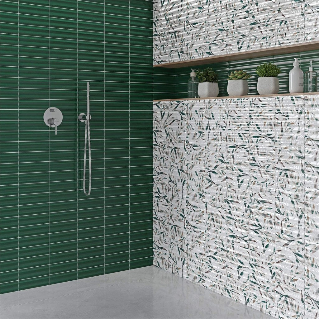 Maori Verde Green Gloss Ceramic Wall Tiles