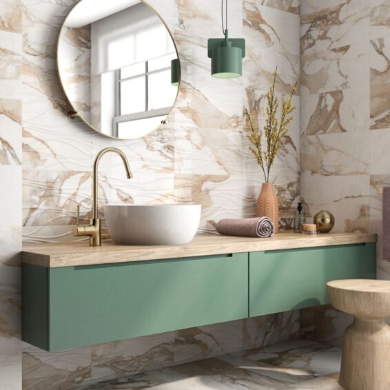 White Marble High Gloss Porcelain Tiles 60x60, 9mm Wall-Floor,  Kitchen-Bathroom