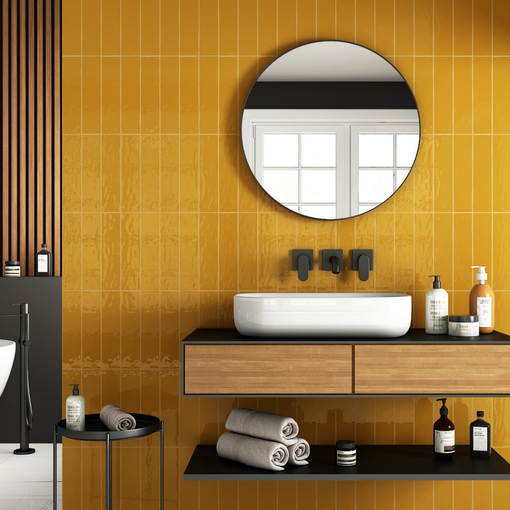 Mustard Yellow Tiles - Beautiful Yellow Wall Tiles £24 sqm