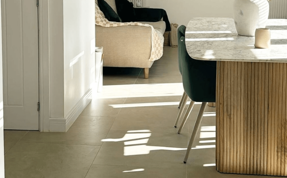 An image of Zara's beige home using our Adonis Beige Matt tiles
