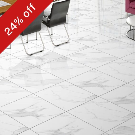 Miami White Glossy Tiles - with 24% discount