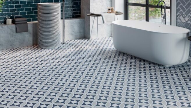 Blue Floor Tiles