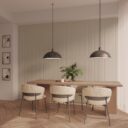 Boiserie Cream Wall Panels in a dining room setting