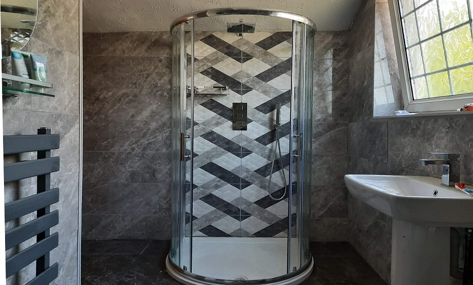 Courtney's Gorgeous Geometric Design Bathroom