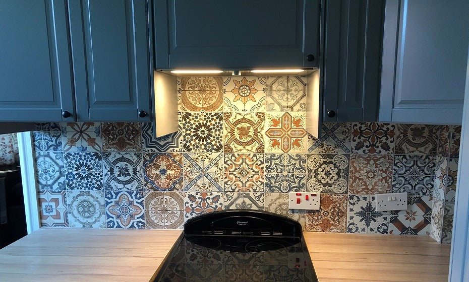 Heather's Whimsical Patchwork Kitchen Tiles