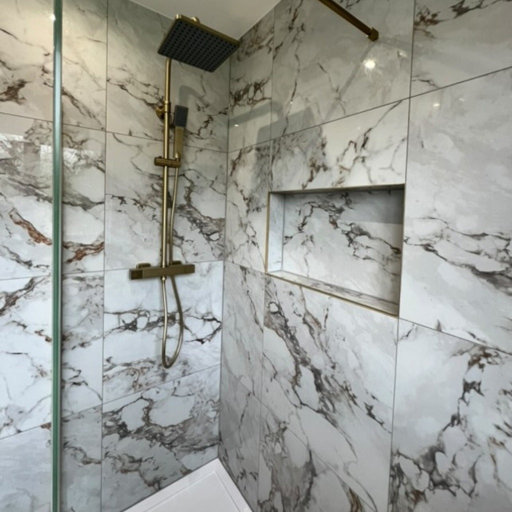 Safari Statuario Marble Effect Tiling