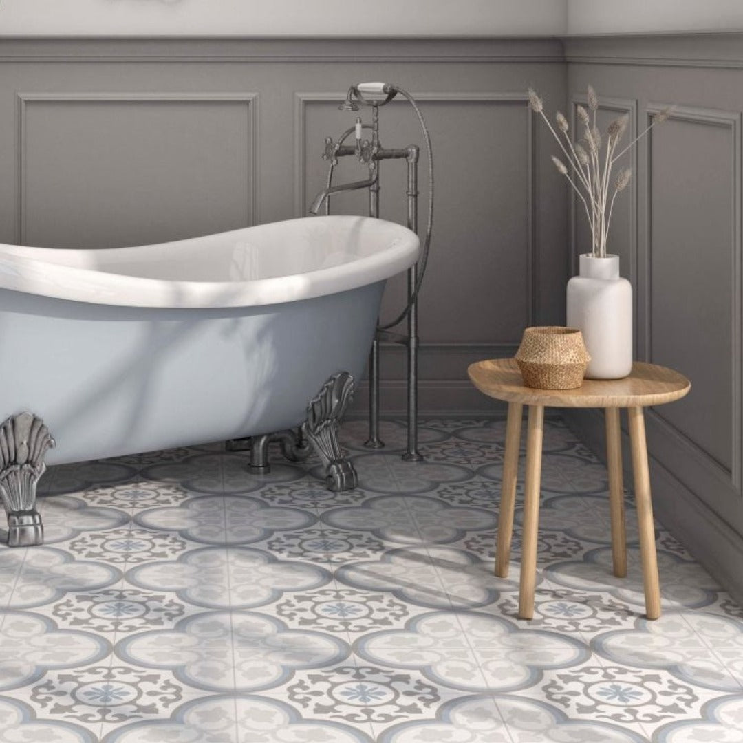 Chelsea Victorian Patterned Floor Tiles - Closeup