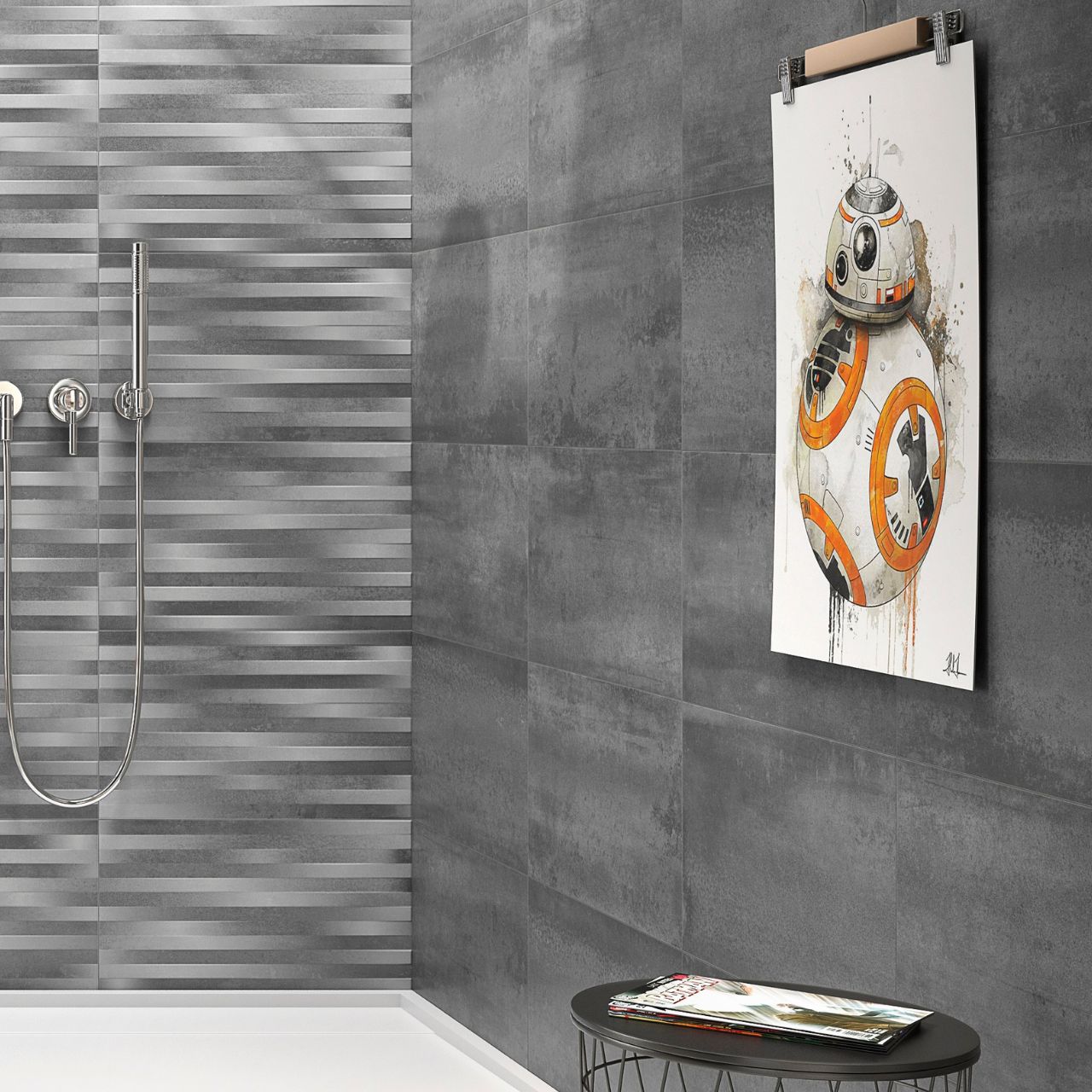 Cut Sample: Rust Dark Grey Wall Tiles