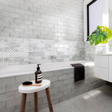 Cut Sample: Vita Black and White Decorative Tiles