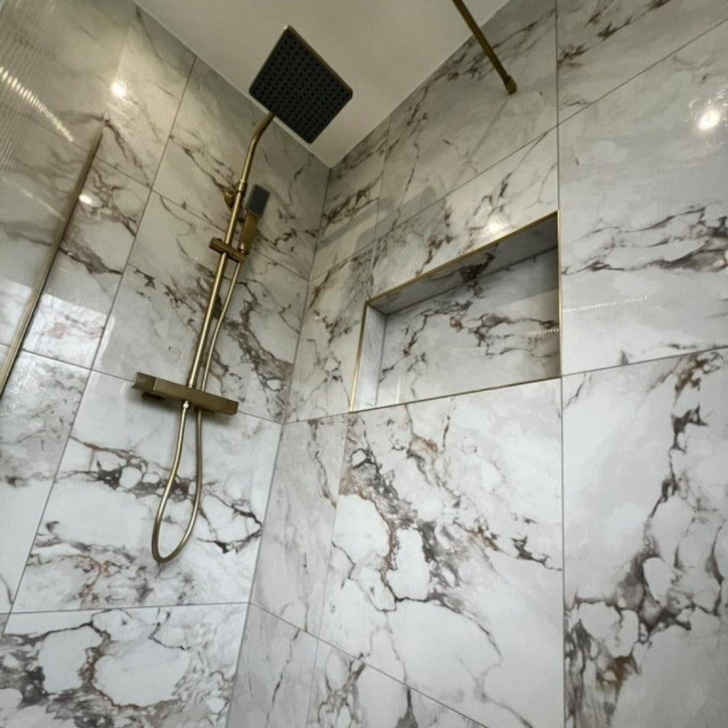 Safari Statuario Marble Effect Tiling
