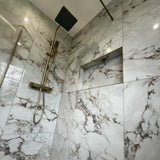 Cut Sample: Safari Statuario Marble Effect Tiling