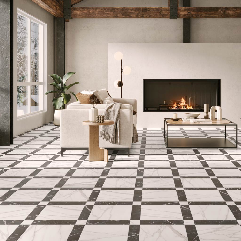 Cut Sample: Grace Black Porcelain Matt Floor Tiles