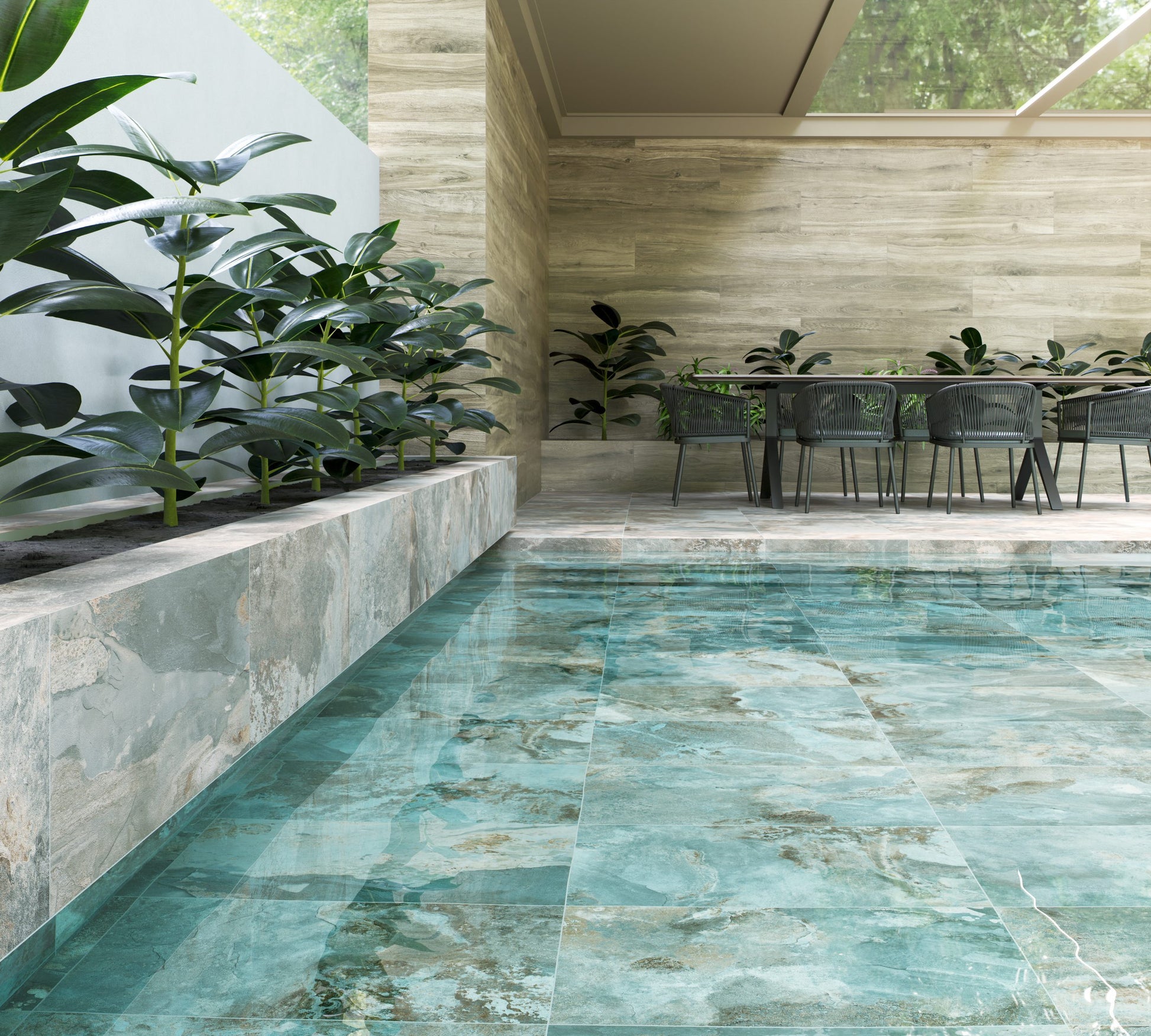 Slate Way Green Matt Porcelain Wall & Floor Tiles