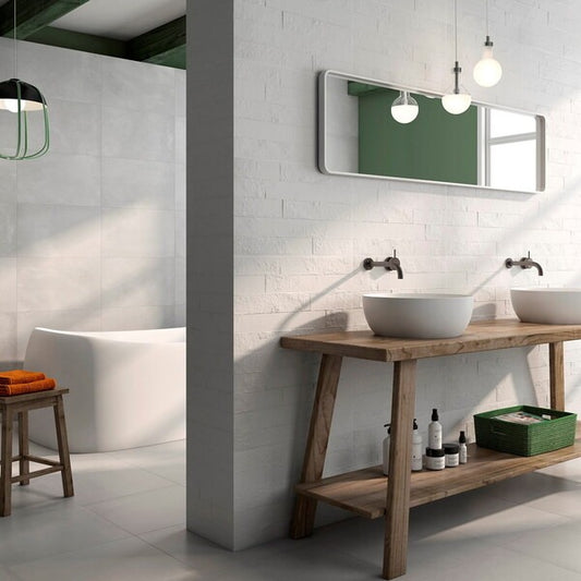 Adine White Textured Ceramic Tiles