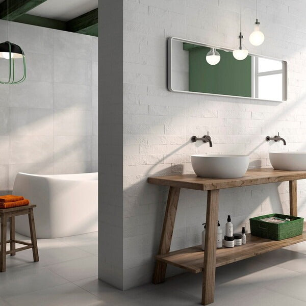 Cut Sample: Adine White Textured Ceramic Tiles