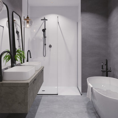 Adonis Steel Slate Effect Floor Tiles – Matt, Porcelain, Rectified - Room Setting