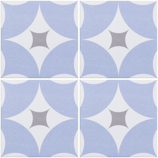 Agora Blue Patterned Floor Tiles