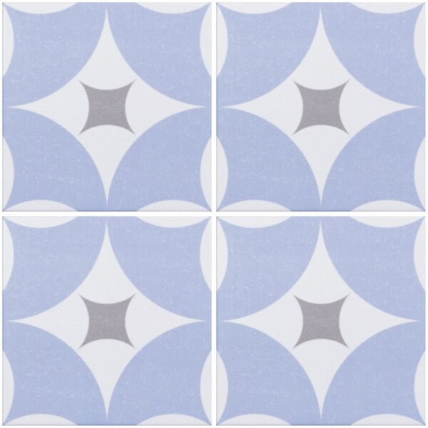 Agora Blue Patterned Floor Tiles