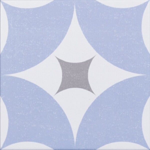 Agora Blue Patterned Floor Tiles - Matt