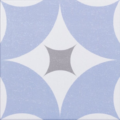 Agora Blue Patterned Floor Tiles - Matt