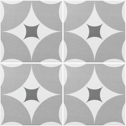 Agora Grey and Black Patterned Floor Tiles