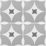 Agora Grey and Black Patterned Floor Tiles