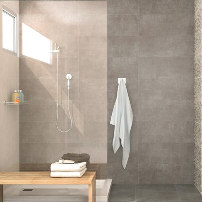 Alpha Matt Dark Grey Floor Tiles - Room Setting