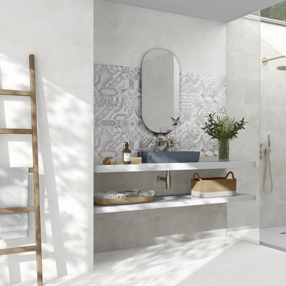 Alpha Matt White Porcelain Tiles - Room Setting