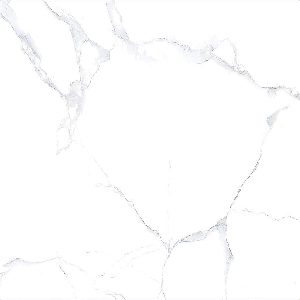 Alpine White Marble Gloss Tiles 600x600