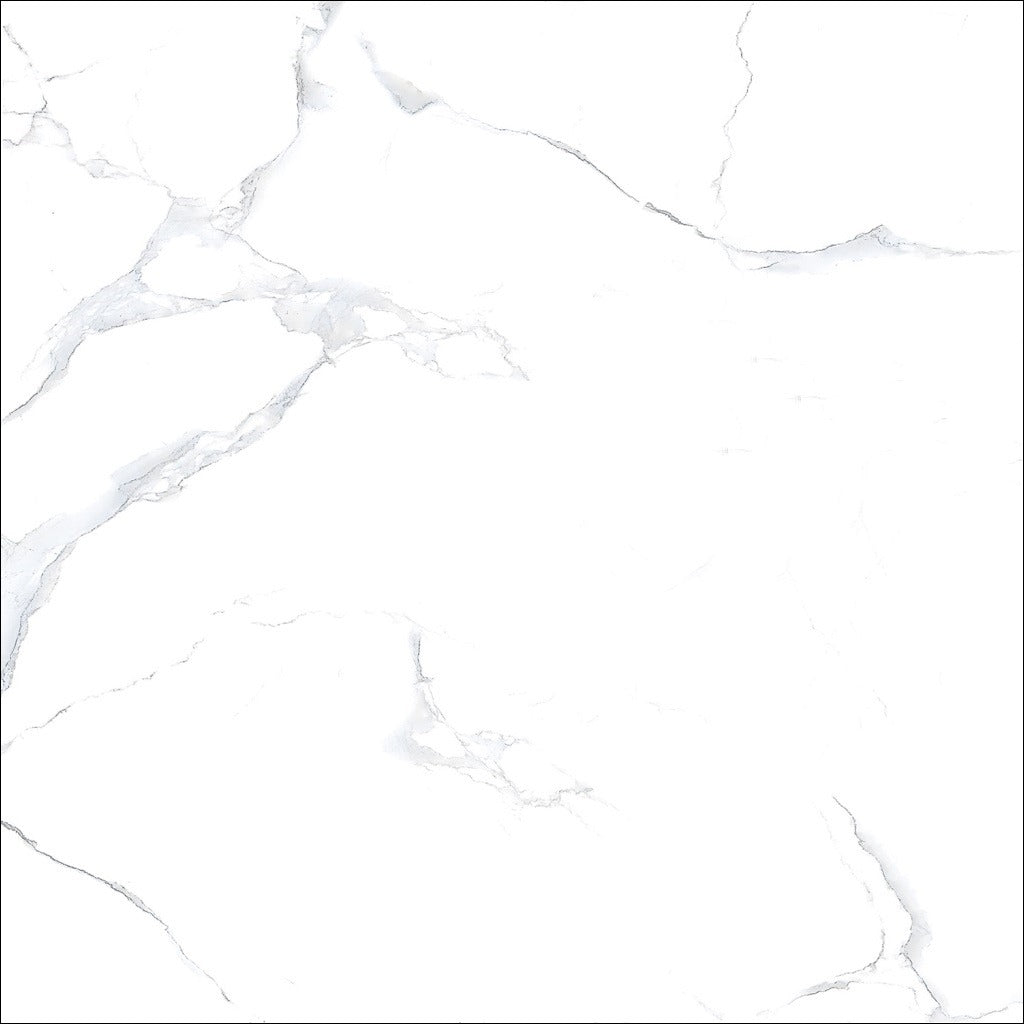 Alpine White Marble Gloss Tiles 600x600